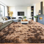 Pionblank Large Area Rug for Living Room 10x14, Fuzzy Modern Shag Rug Brown by PIONBLANK
