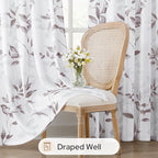 HOMEIDEAS Non-See-Through Dry Rose and White Privacy Sheer Curtains 52 X 96 - Image 4