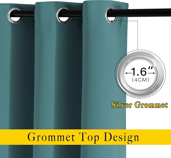 NICETOWN Blackout Bedroom Curtains 90 inches Long, Grommet Thermal Insulated - Image 2
