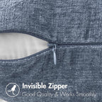 MIULEE Pack of 2 Couch Throw Pillow Covers 12x20 Inch Soft Dark Grey Blue - Image 3