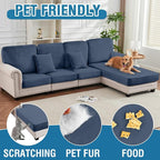 Couch Cover 6-Piece Elastic Velvet Couch Cushion Covers & Chaise Slipcovers - Image 3