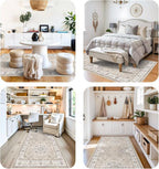Washable 4x12 Wide Hallway Runners: 12ft Vintage Soft Runner Rug - Image 8