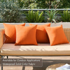MIULEE Pack of 4 Decorative Bright Orange Throw Pillow Covers Linen Waterproof - Image 3