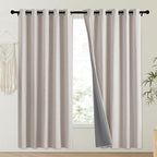 NICETOWN Brich Vintage Open Linen Weave Flax Thermal Curtains, 100% Blackout - Image 2