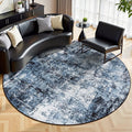 Rugflix Round Area Rugs 8Ft for Living Room, 8x8 Washable Rug Stain-Resistant by RugflixAreaRugs