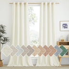 NICETOWN Off White Linen Curtains 84 inch Length, Grommet Privacy Added Thick by NICETOWN