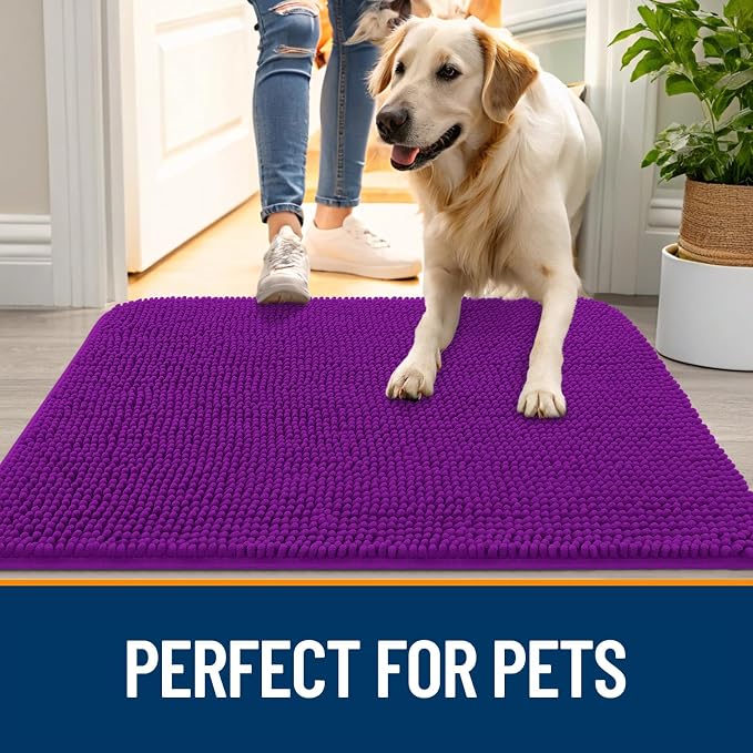 OLANLY Dog Door Mat for Muddy Paws 48x30, Absorbs Moisture and Dirt, Absorbent - Image 6