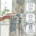 jinchan Linen Floral Curtains for Living Room - Image 4