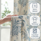 jinchan Linen Floral Curtains for Living Room - Image 4