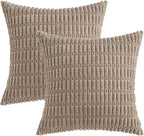 MIULEE Pack of 2 Corduroy Decorative Euro Sham Throw Pillow Covers 22x22 Inch - Image 6