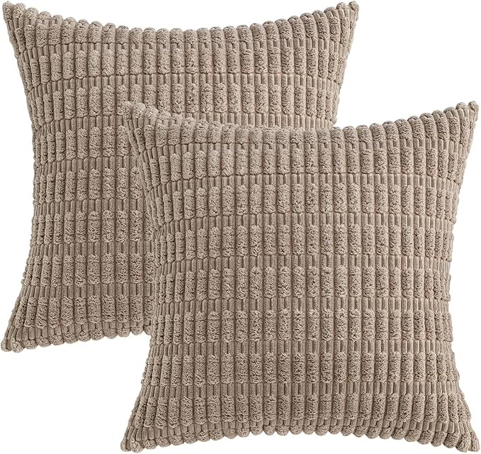 MIULEE Pack of 2 Corduroy Decorative Euro Sham Throw Pillow Covers 24x24 Inch - Image 6