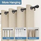 Black Curtain Rods for Windows 28 to 48 Inch, 5/8 Inch Diameter Stainless Steel - Image 2