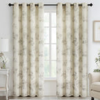 Yakamok Grey Floral Linen Curtains by Yakamok