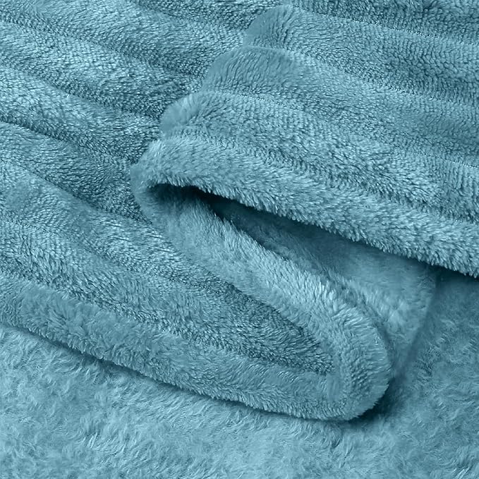 BEDELITE Fleece Blanket Twin Size – 3D Ribbed Jacquard Soft and Warm Decorative - Image 9