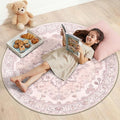 Area Rugs 4ft Washable Non-Slip, Floral Vintage Distress Print Pattern by RELEANY