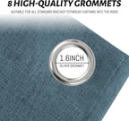 Yakamok Dusty Blue Linen Curtains 100% Blackout 84 Inches Long, Room Darkening - Image 4