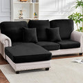 Couch Cover 6-Piece Elastic Velvet Couch Cushion Covers & Chaise Slipcovers by Taque