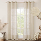 LAMIT Light Filtering Linen Curtains 84 inches Long by LAMIT