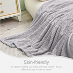 Exclusivo Mezcla Light Grey Fleece Queen Size Blanket - Image 7