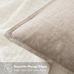 MIULEE Decorative Linen Euro Sham Pillow Covers 24x24 Inch Natural Linen Boho - Image 2