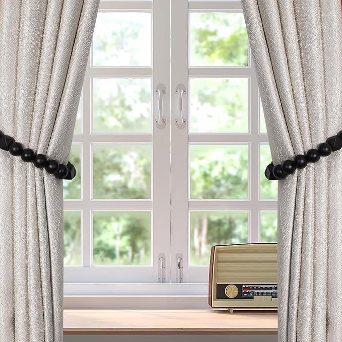 Wood Bead Curtain Tiebacks, KLOGTSIND Set of 2 Curtain Holdbacks - Image 7