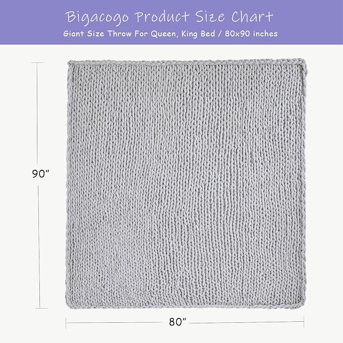 Bigacogo Chunky Knit Throw Blanket - Image 2