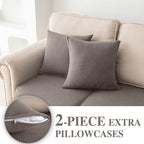 Couch Cushion Covers for Sectional Sofa L Shape Washable Separate Seat Chaise - Image 3
