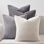Topfinel Neutral Grey Decorative Throw Pillow Covers 18x18 Inch Set of 4 by Topfinel