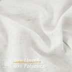 LAMIT Ivory White Linen Curtains 48 Inch Length, Faux Linen Textured Light - Image 2