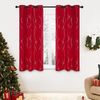 Deconovo Short Blackout Curtains, Christmas Red Curtain, Thermal Insulated - Image 8