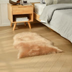 duduta Beige Faux Sheepskin Throw Rug 2x3 ft, Small Fluffy Shag Fur Rug - Image 6