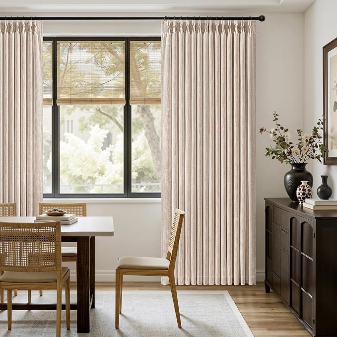 MIULEE Pinch Pleated Thick Linen Curtains 96 Inches Long 2 Panels - Image 5