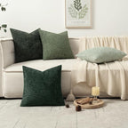 MIULEE Pack of 4 Couch Throw Pillow Covers 18x18 Inch Green Soft Decorative - Image 5
