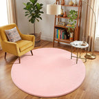 Amearea Pink Round Area Rugs 5ft Washable Circle Rugs - Image 6