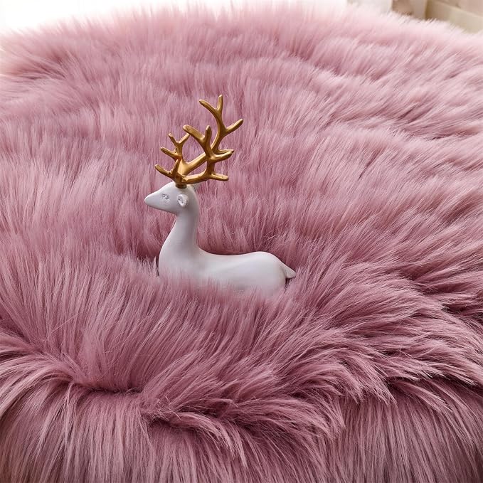 Arbosofe Ultra Soft Faux Fur Rug, Small Area Rugs, Light Purple Fluffy Shaggy - Image 4