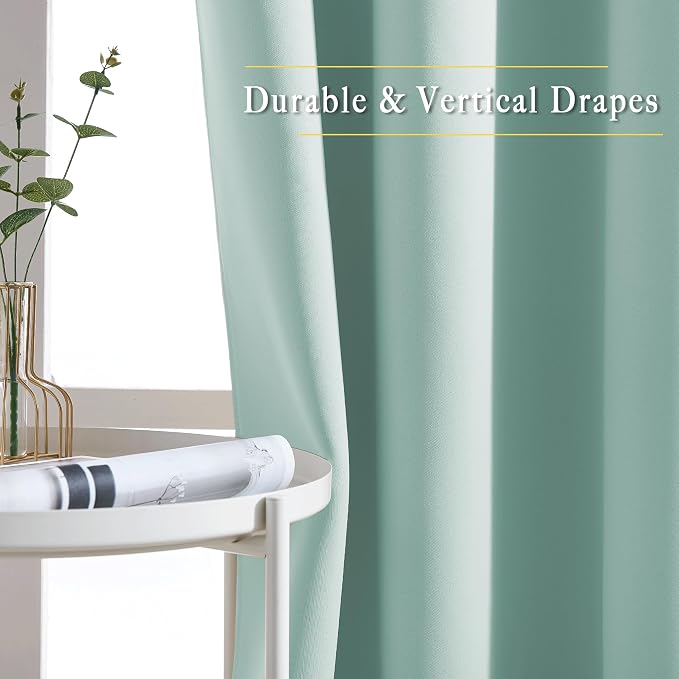 NICETOWN Aqua Blue Curtains 96 inches Long, Grommet Thermal Insulated Blackout - Image 5
