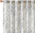 jinchan Linen Blend Curtain Floral Curtains - Image 9