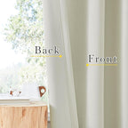 NICETOWN Thick Faux Linen Bedroom Curtains 108 inches Long, Room Darkening Dual - Image 5