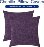 CaliTime Throw Pillow Covers Decorative 18 X 18 Inches Pack of 2 Cozy Chenille - Image 6