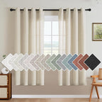 H.VERSAILTEX Living Room Linen Curtains Home Decorative Nickel Grommet Curtains by HVERSAILTEX