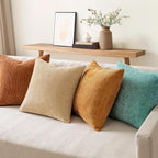MIULEE Pack of 4 Orange/Teal Couch Throw Pillow Covers 18x18 Inch Yellow Green - Image 3