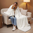 Bedsure GentleSoft California King Size White Fleece Blanket - Image 9