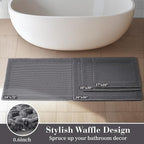 RESARE Waffle Bath Mat, Super Absorbent Non-Slip Machine Washable, Ultra Soft - Image 5