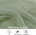 OWENIE Extra Long Sage Green Sheer Curtains 144 inch 2 Panels Set, Translucent - Image 4