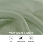 OWENIE Sheer Sage Green Curtains, Sheer Curtains 63 inch Length 2 Panels Set - Image 4