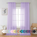 Aiyufeng Light Purple Sheer Curtain Panels Pair Sold 96 Inch Length, Light by Aiyufeng
