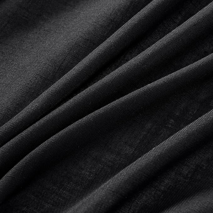MIULEE Black Linen Curtains 90 Inch Length 2 Panels - Image 4
