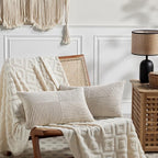 Fancy Homi 2 Packs Neutral Taupe Lumbar Decorative Throw Pillow Covers 12x24 - Image 6