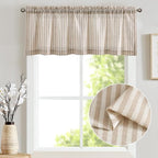 jinchan Valance Curtain Linen Textured Striped Window Curtain - Image 6