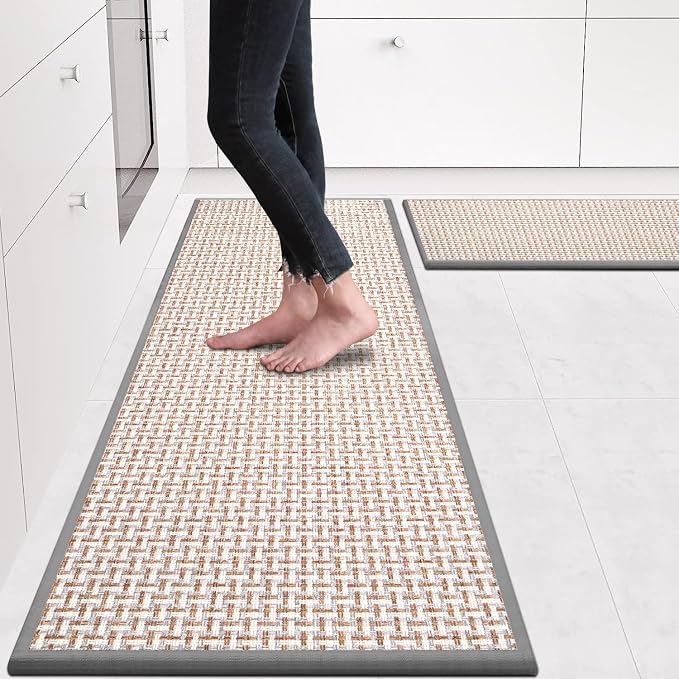 eqivei Kitchen Rugs and Mats Non Skid Washable Set of 2 PCS, Absorbent Runner by Eqivei